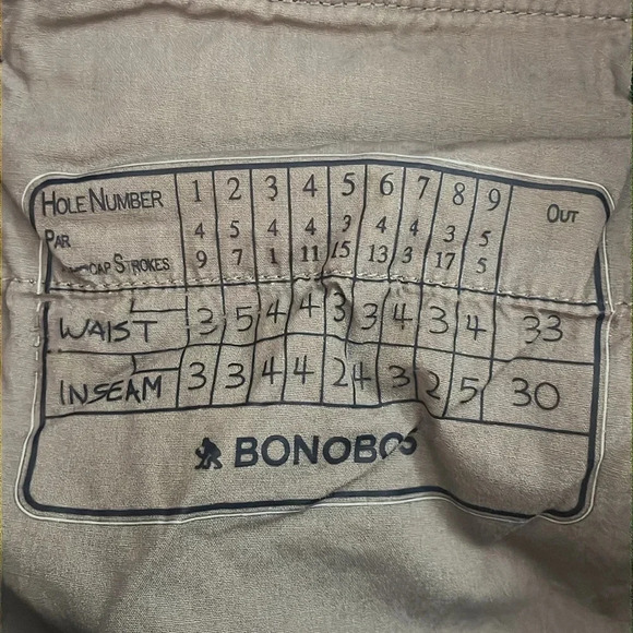 Bonobos | size 33x30 Golf navy checkered polyester pants zipper hems Men’s - Picture 7 of 10